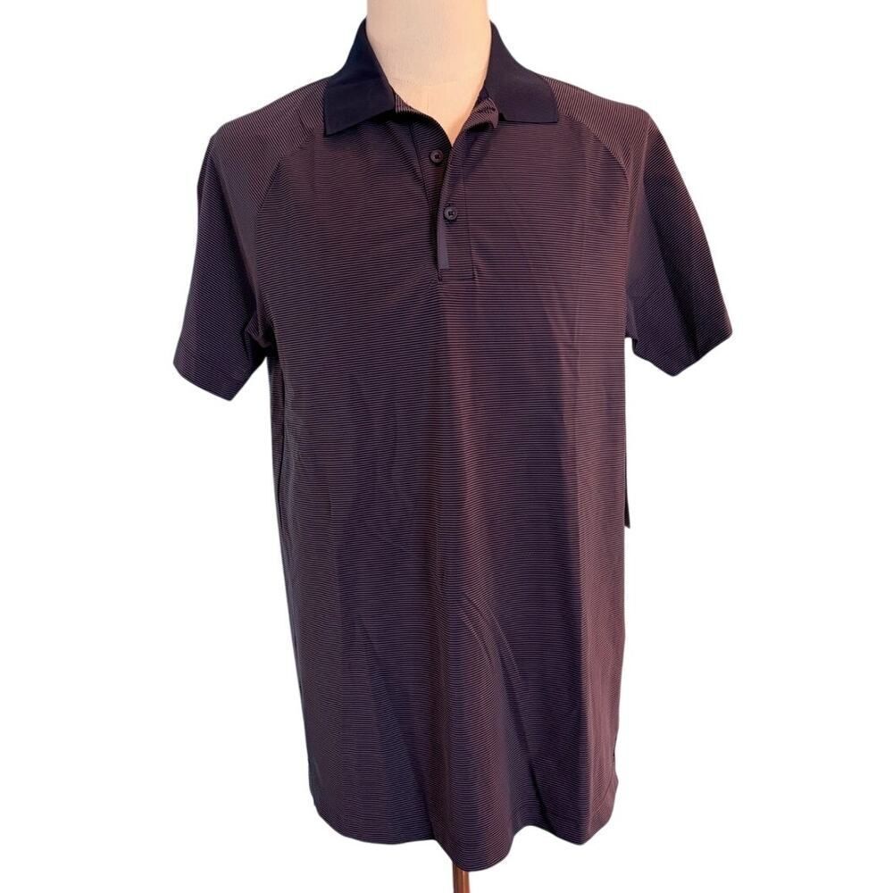 NWT FORAY GOLF Core Men's Polo Shirt Chevron Championship Navy Stripe Raglan M